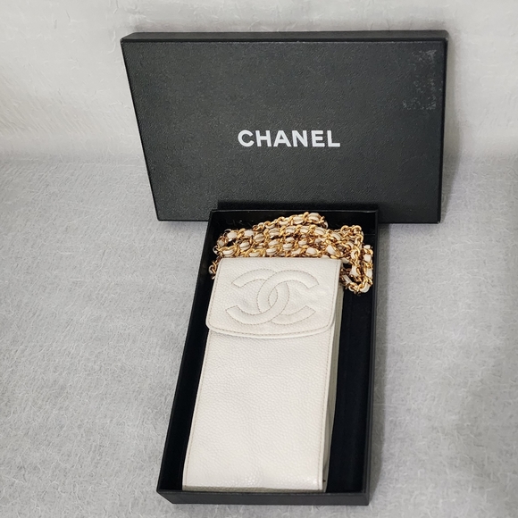 Auth Chanel Caviar Crossbody (24k gold) or Cell Phone Holder - Picture 14 of 14